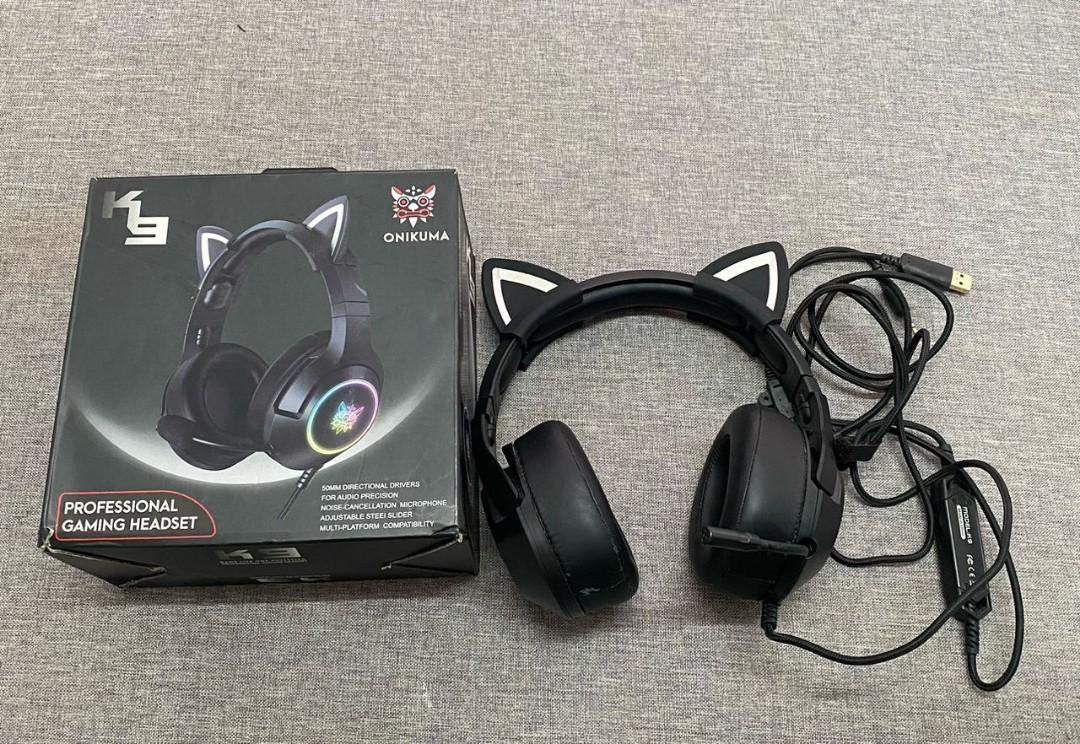 Onikuma k9 black cat ears on sale