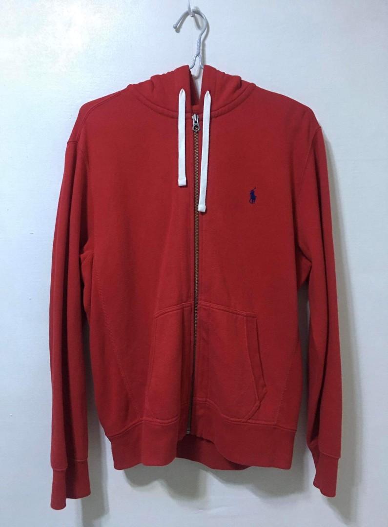 Ralph Lauren Red Hoodie Jacket, Men's Fashion, Coats, Jackets and Outerwear  on Carousell