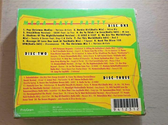 寶麗金 POLYGRAM MEGA RAVE PARTY 3CD 過萬張碟 電影 演唱會 聽歌 CD VCD DVD BLU-RAY任你揀 ...