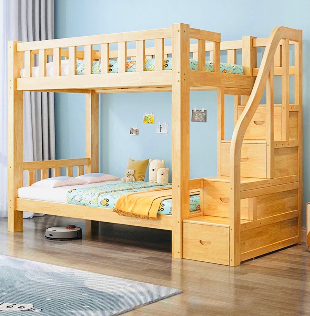 Double bed with ladder deals
