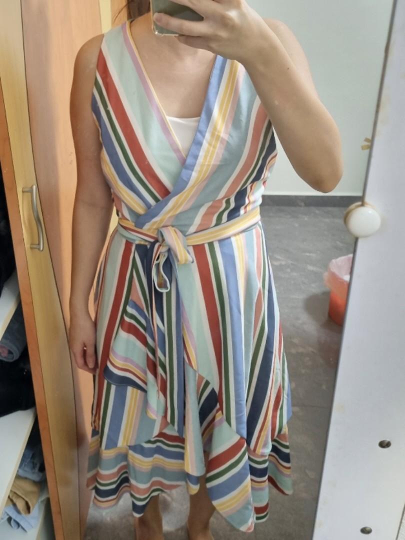 Self tie store wrap dress
