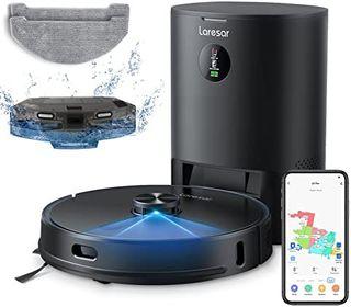 Robot Vacuum and Mop with Auto Dirt Disposal, Max 3500pa Suction, App Control, Editable Map, Lidar Navigation Smart Mapping, Works with Alexa, Laresar L6 Pro Robot Vacuum Cleaner Ideal for Pet Hair