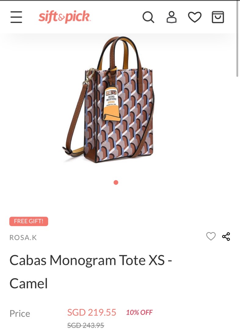 Cabas Monogram Tote Bag XS_Camel