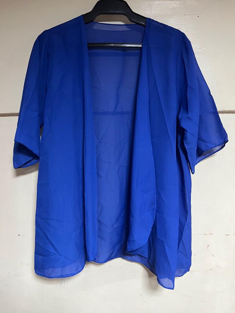 Royal blue sheer cover up, Women's Fashion, Coats, Jackets and