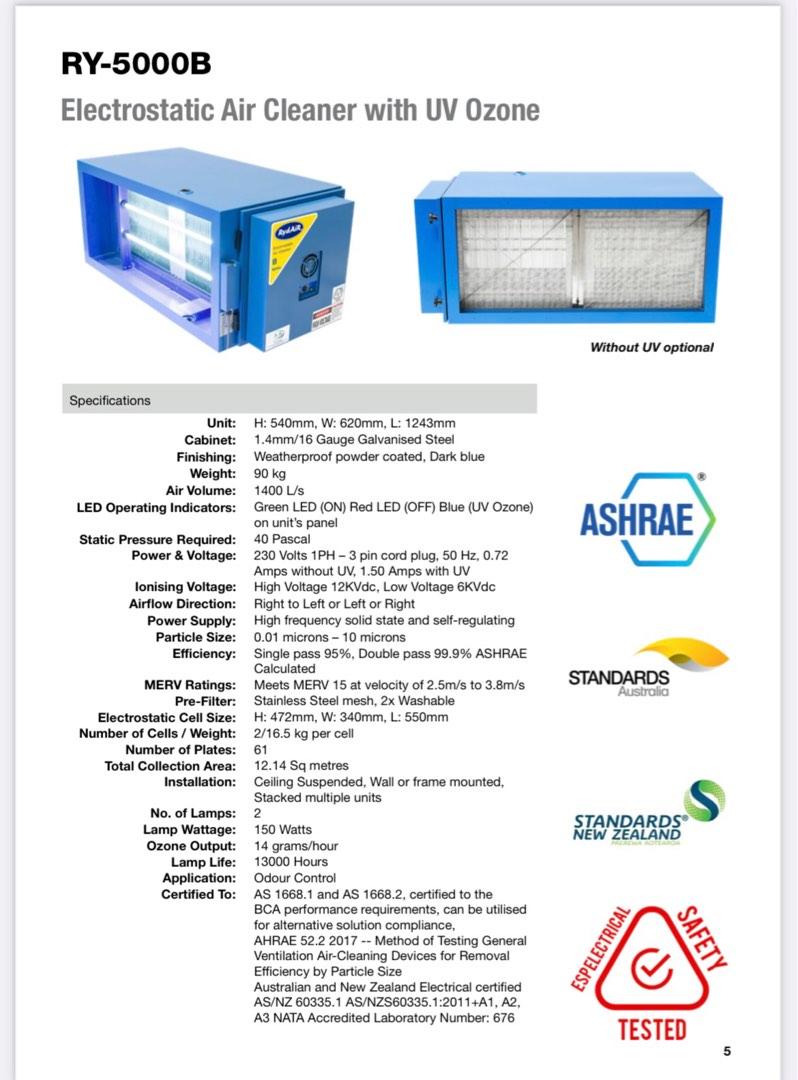 Rydair electrostatic air cleaner hot sale