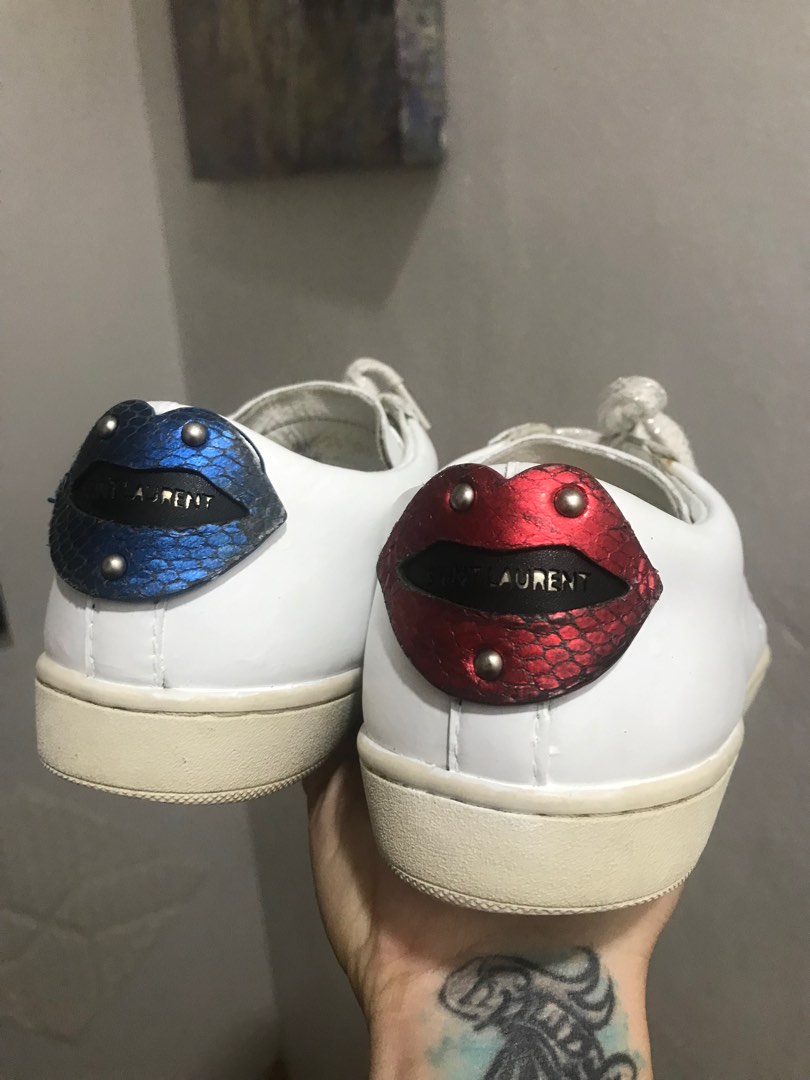 Saint laurent glitter lips sneakers outlet