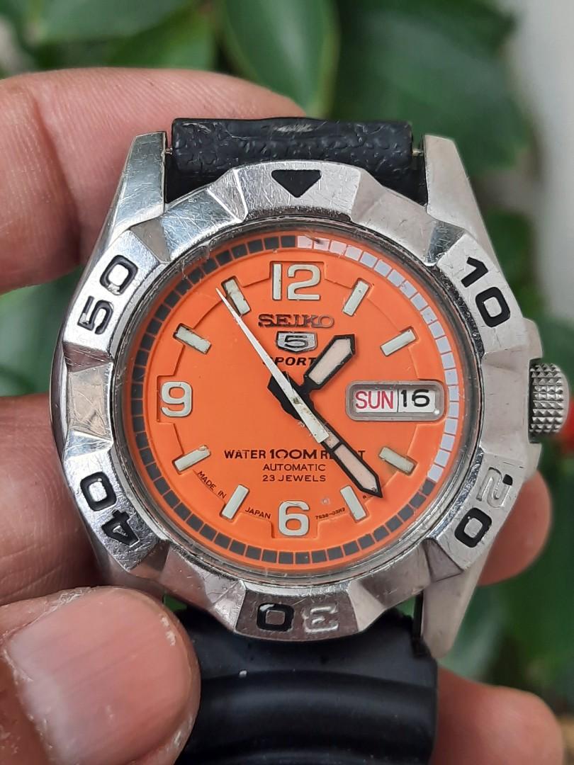 Seiko 5 sports orange ( automatic ), Men's Fashion, Watches & Accessories,  Watches on Carousell