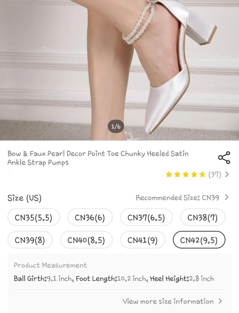 Shein Bridal Shoes (Category: Heels) located in Makati City. Submitted by declutteryu (Listing ID 1190292979, Image 1). Description: #ClearanceSale🎉 In good condition, used only once not abused. Can be used as accent shoes on any event or simply your bridal shoes ✨️ Material: White silk Heels height - 2.9 inches Square shape of heels for comfy and sturdy stand ✅️(Price from 700.00).