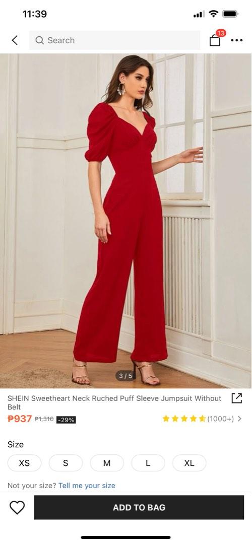 Red jumpsuit shein top