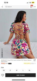 Shein SXY  Lace Back Puff Dress