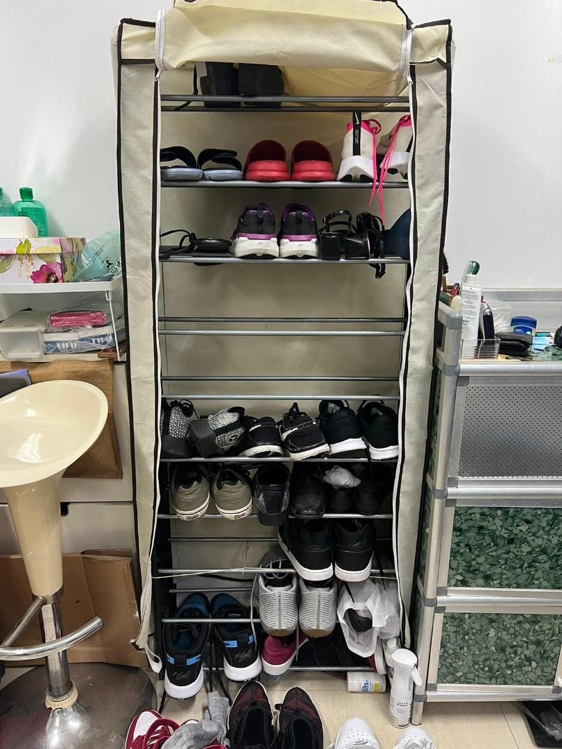 shoe rack with cover, Furniture & Home Living, Home Improvement