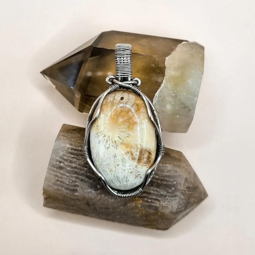 Agatized Coral Crystal Pendant Women s Fashion Jewelry