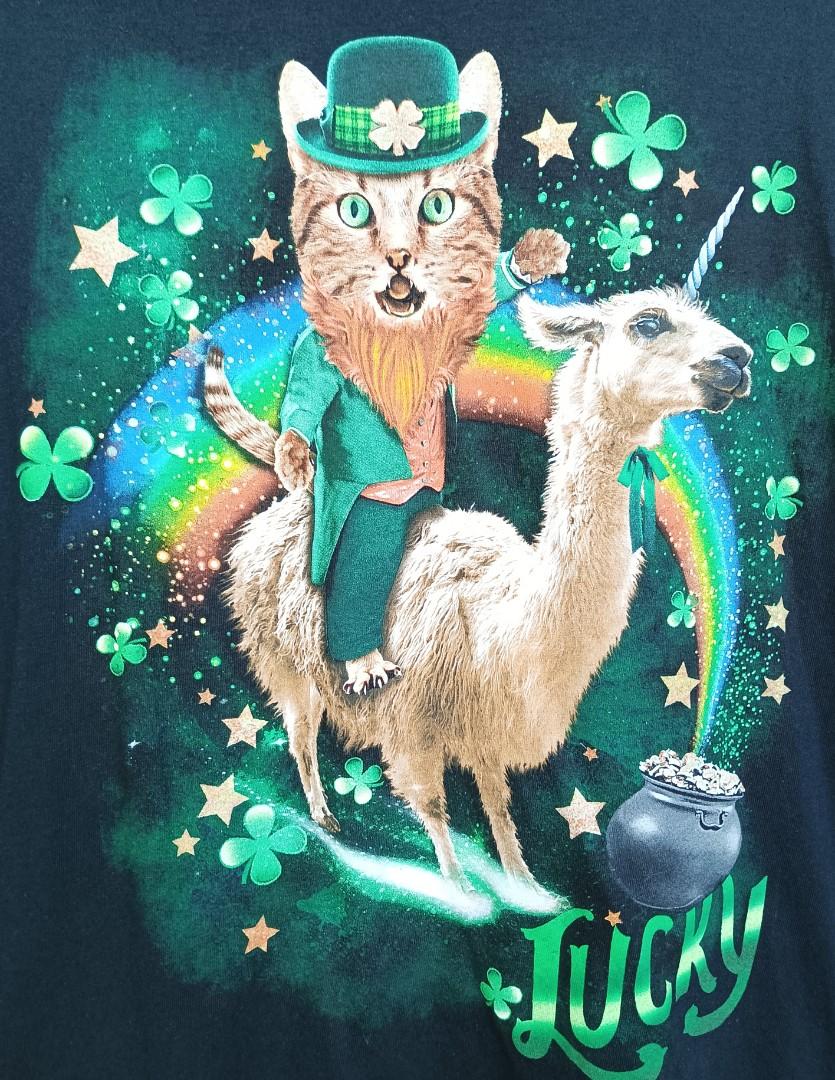 St Patrick's Day Lucky Cat Black Shirt (Category: Tshirts & Polo Shirts ) located in Bacolod City. Submitted by recycle6100 (Listing ID 1194064053, Image 3). Description: Dimes : L=29.5, W=21 Exellent Condition.