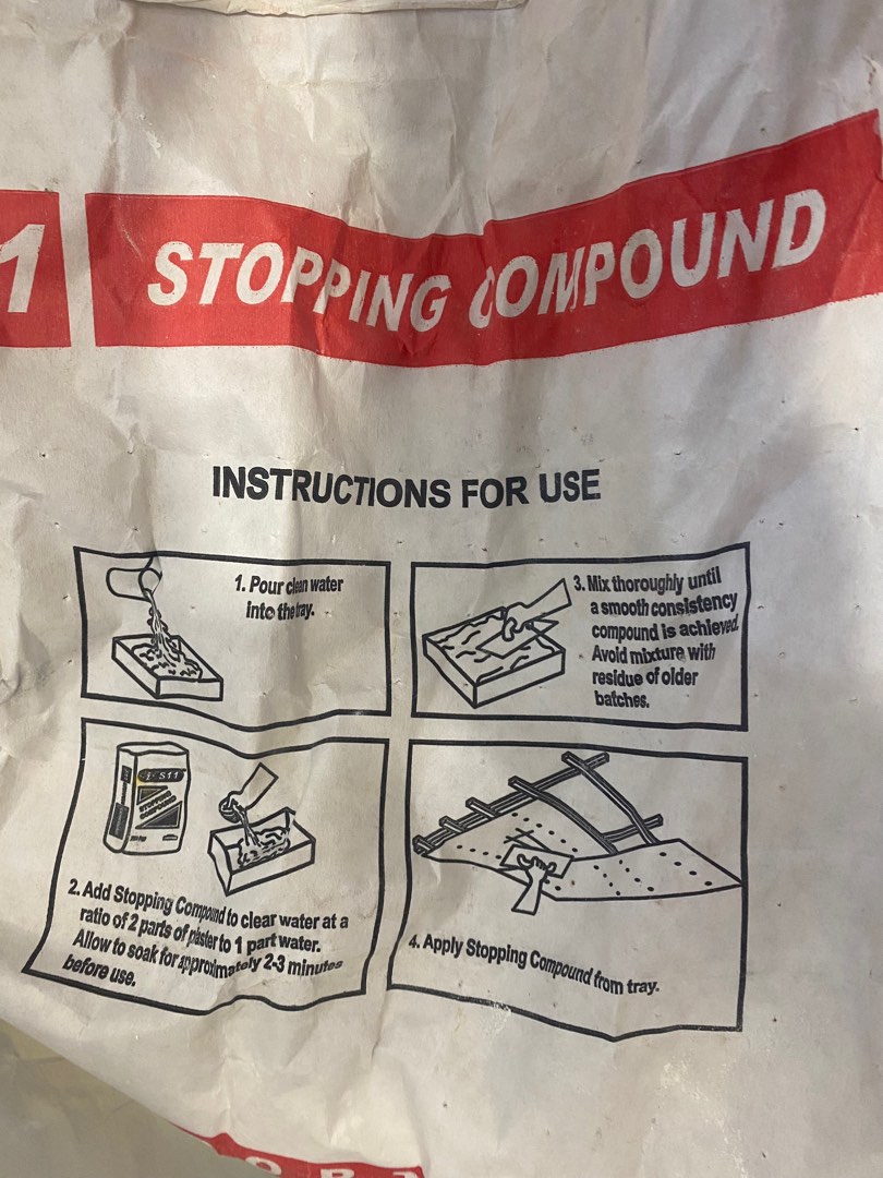 Stopping Compound, strong wall patch cement, Furniture & Home Living