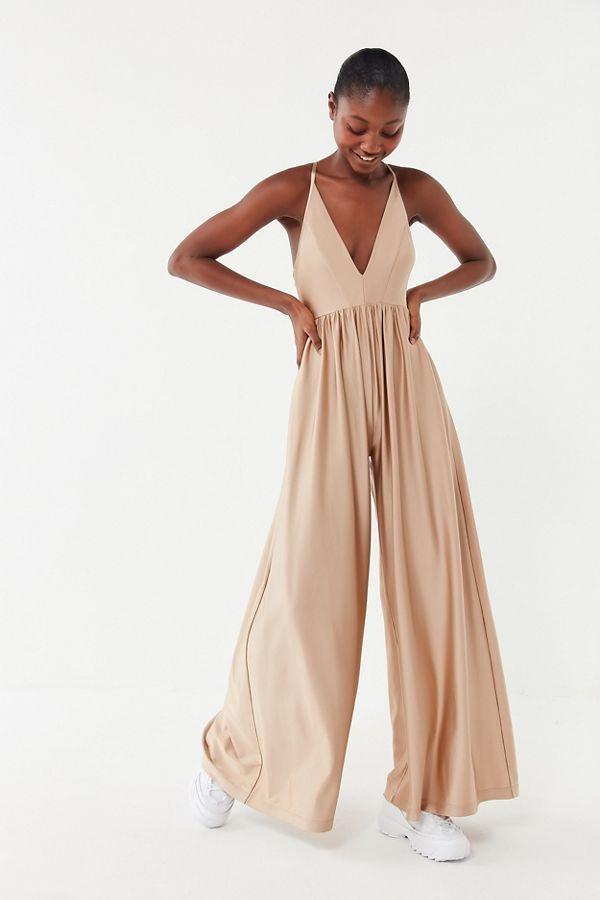 Urban Outfitters Gia Plunging Shimmer Jumpsuit