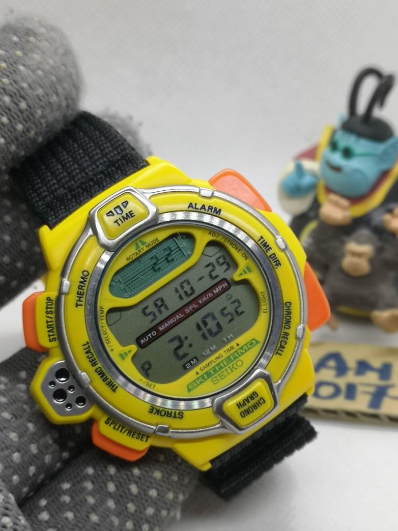 VINTAGE RARE 90s SEIKO SKI THERMO S820-6000, Men's Fashion