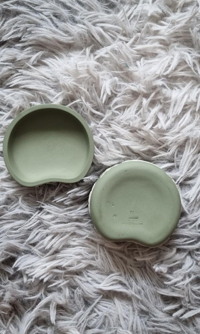 Vintage Wedgwood Sage Green Jasperware Bean Shaped Trinket Box