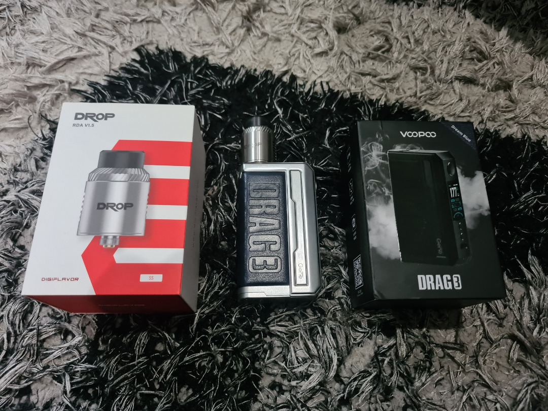 Voopoo DRAG 3 + Drop RDA V1.5 (Second), Elektronik, Lainnya di Carousell