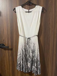 White dress with Black pattern