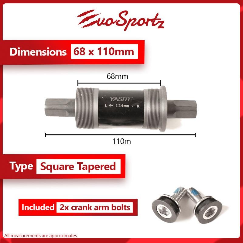 Yasite Bottom Bracket Bicycle Fixie BB Bottom Bracket Square Tapered BB