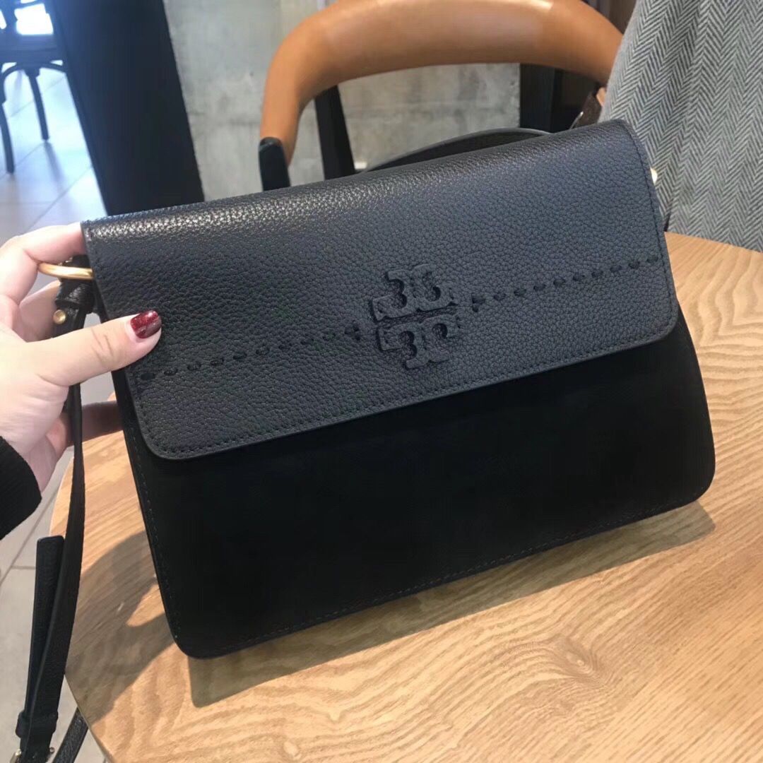 11.11 Tory Burch Mcgraw Mixed Suede Shoulder bag