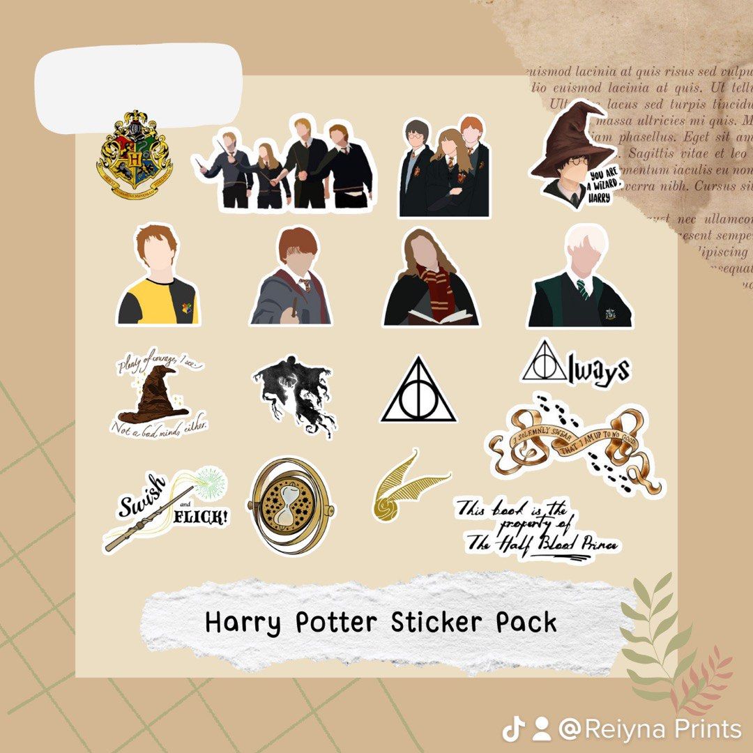 17 pcs Harry potter sticker pack, Hobbies & Toys, Stationary & Craft