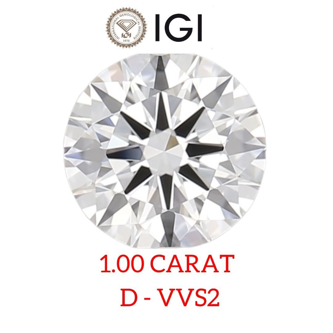 1 CARAT D Color VVS1 IDEAL IGI CERTIFIED LAB GROWN DIAMOND ROUND