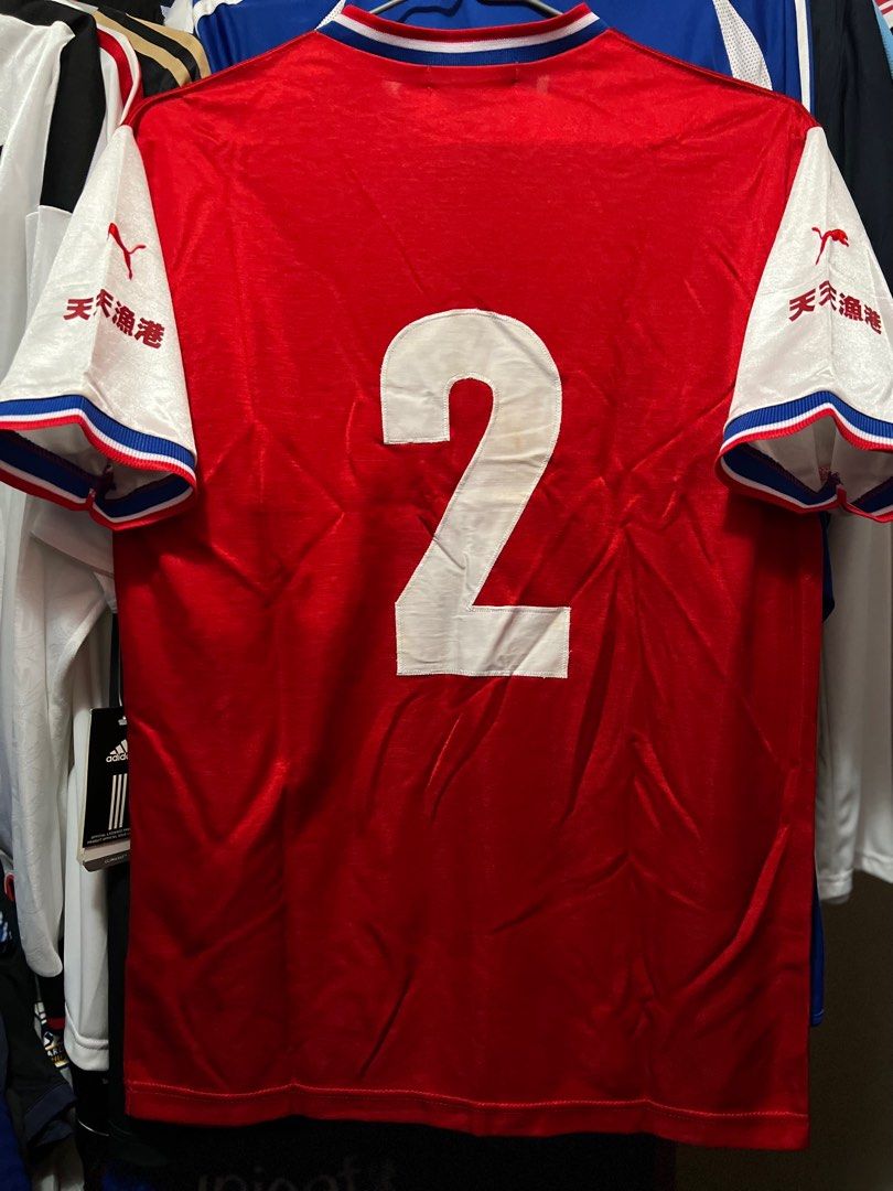 南華足球隊1988/90主場球衣红衫白袖罕有大size 6碼（Size L) 全新胸前