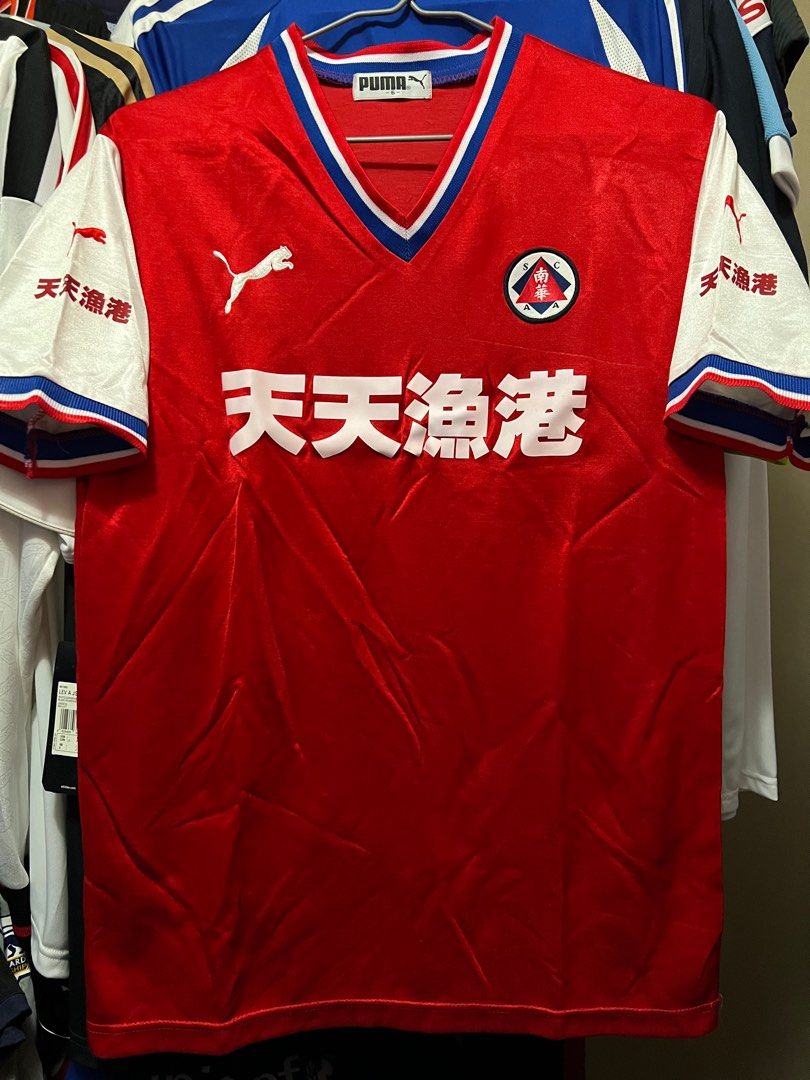 南華足球隊1988/90主場球衣红衫白袖罕有大size 6碼（Size L) 全新胸前