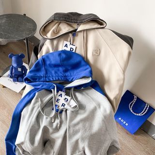 【 Gshop.】正品ADER ERROR開衩拼色連帽衛衣男女韓版寬鬆套頭情侶外套