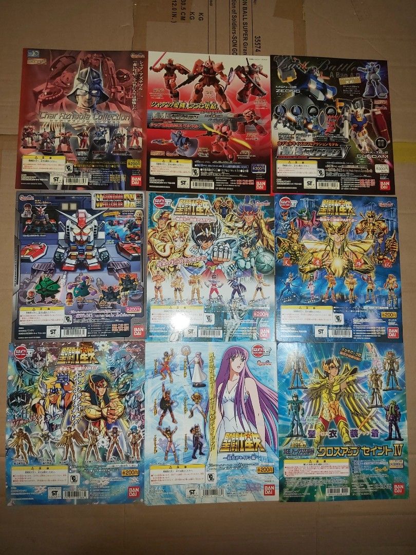 扭蛋機頭紙HG High Grade Real Figure Series Gashapon 高達Gundam 紅彗星馬沙Char Aznable  Collection HMS Selection 5 SD Full Color DX 聖鬥士星矢Saint Seiya 黃道十二宮