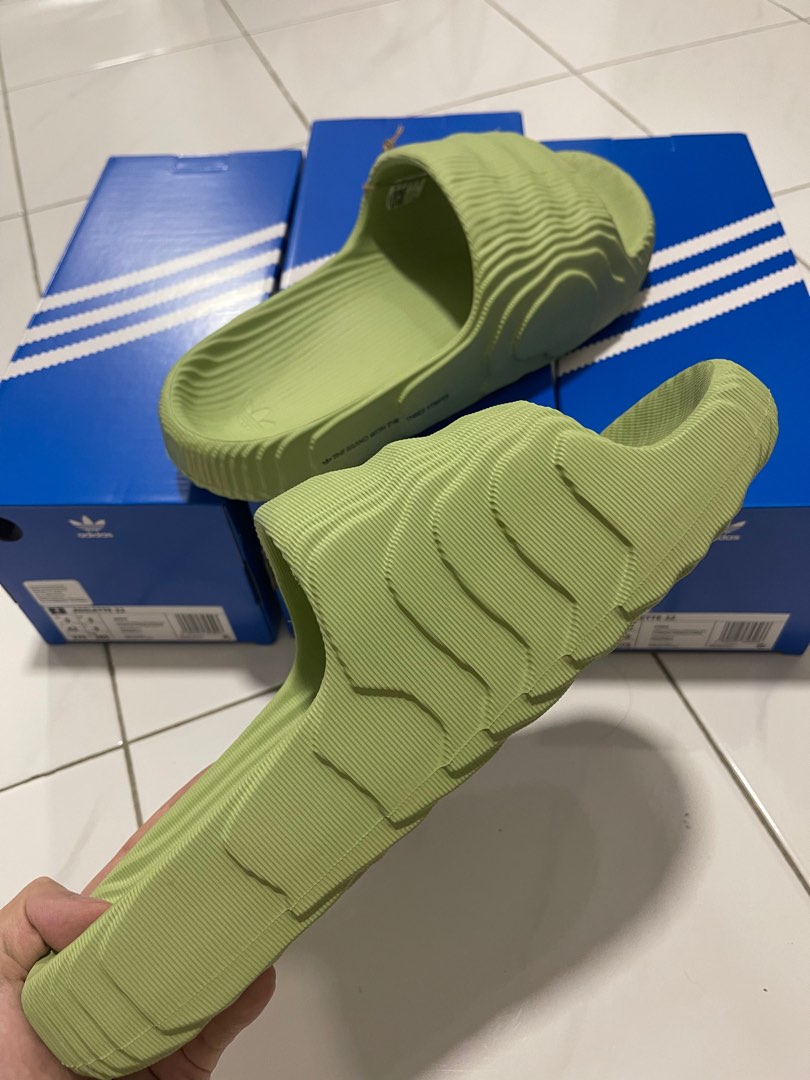 Adidas Adilette 22 Slide Green Lime, Men's Fashion, Footwear, Flipflops and  Slides on Carousell