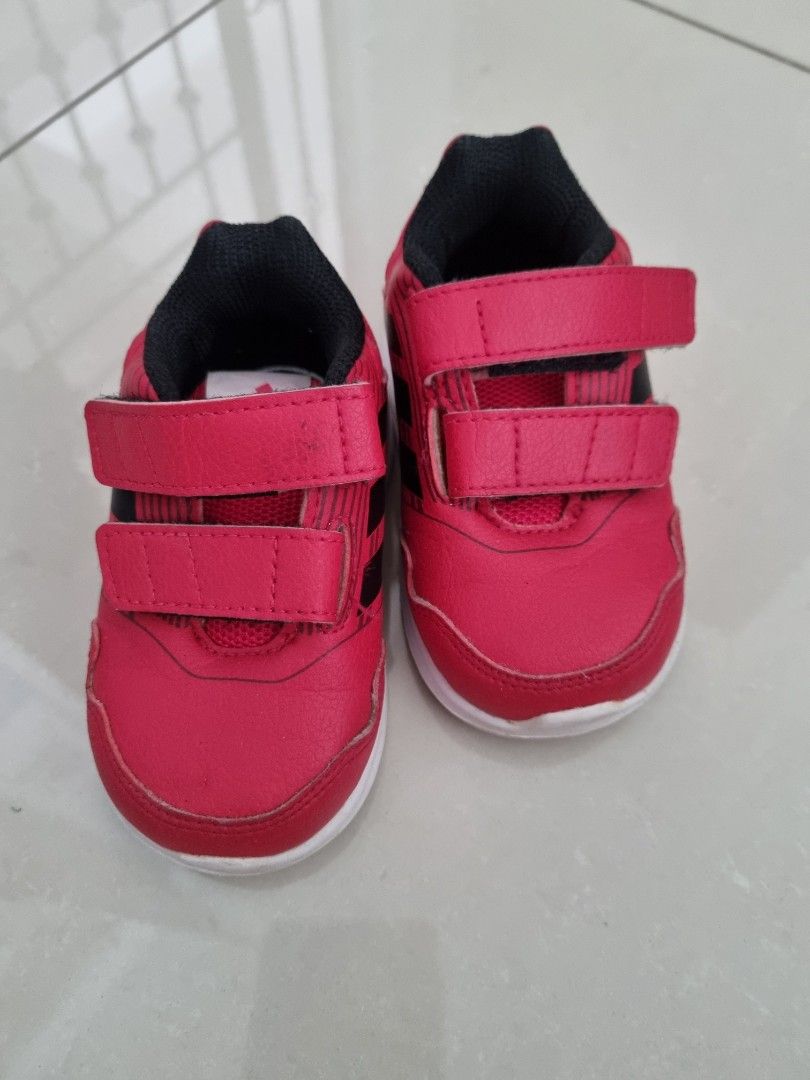 Adidas red kids running shoes, Babies & Kids, Babies & Kids Fashion on