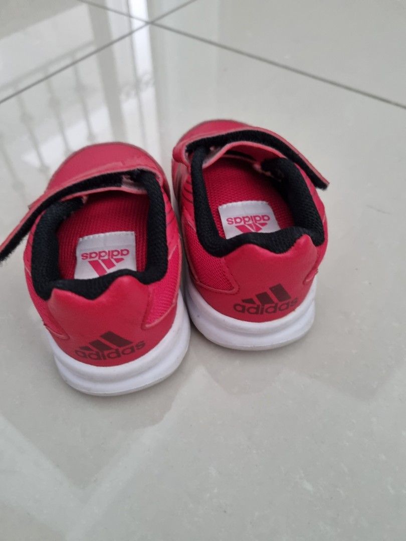 Adidas red kids running shoes, Babies & Kids, Babies & Kids Fashion on