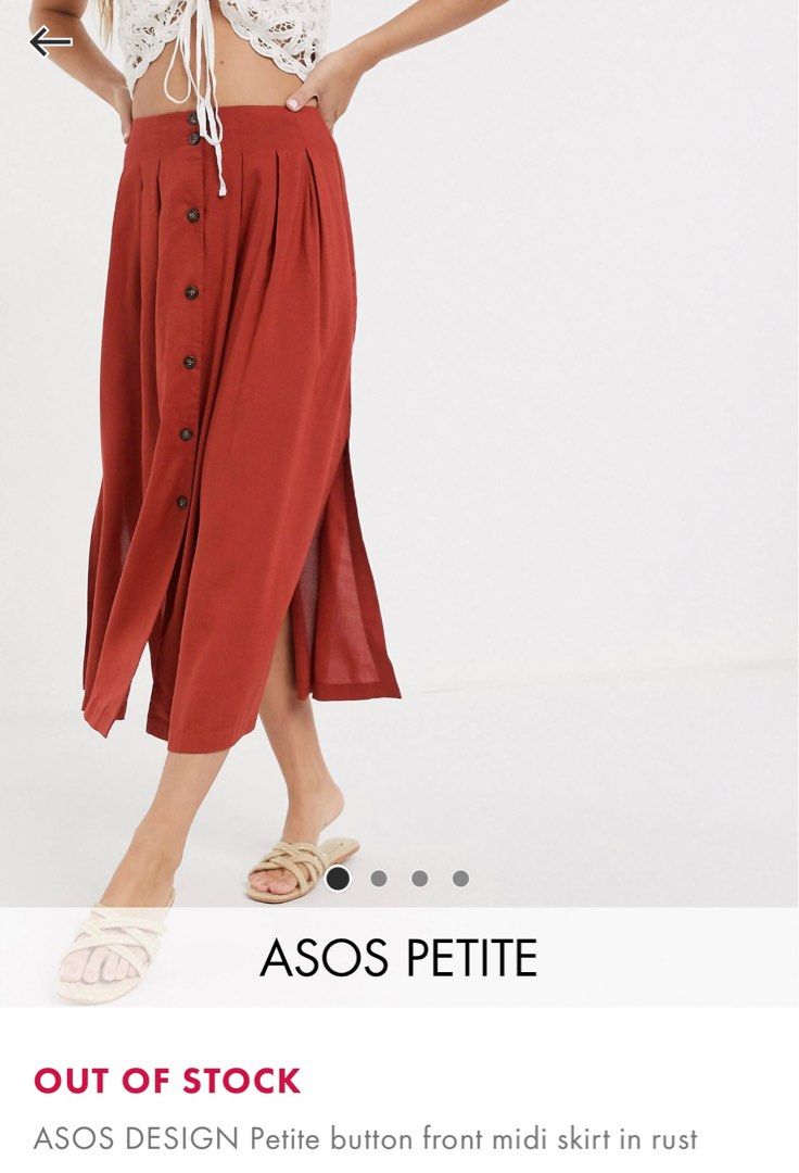 ASOS petite midi skirt in rust, Women's Fashion, Bottoms, Skirts