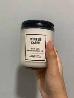 authentic bath and body works (bbw) winter cabin scented candle