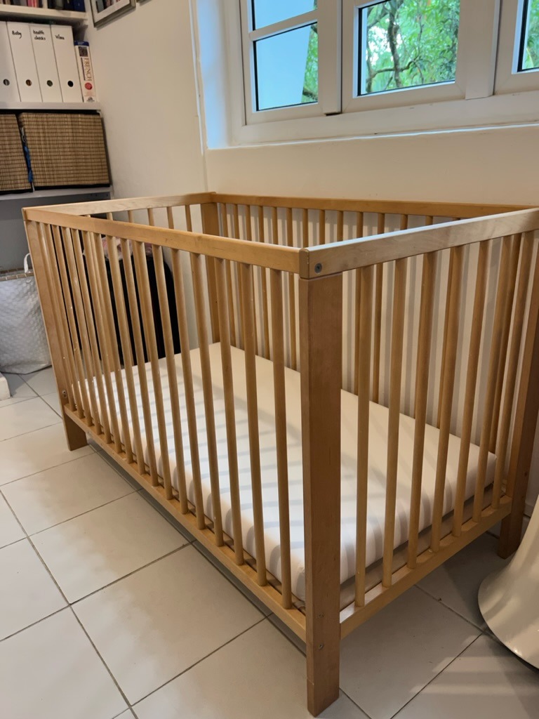 Baby Crib IKEA Wooden, Babies & Kids, Baby Nursery & Kids Furniture