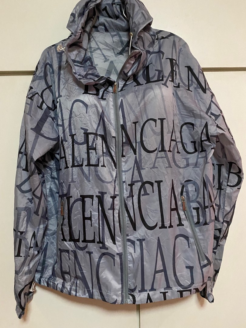 balenciaga windbreaker womens silver