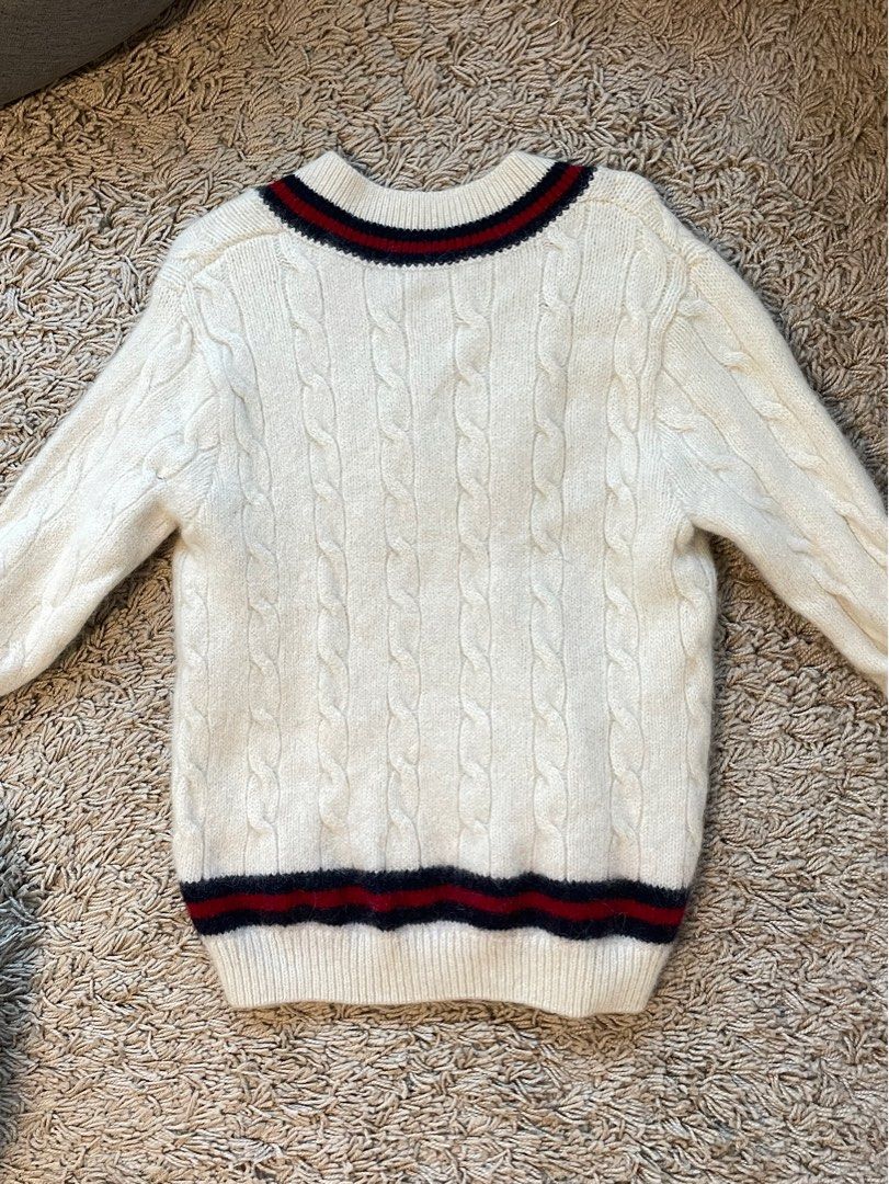 Authentic bnwot Brandy melville nikki stripe sweater white red and navy  blue cable knit