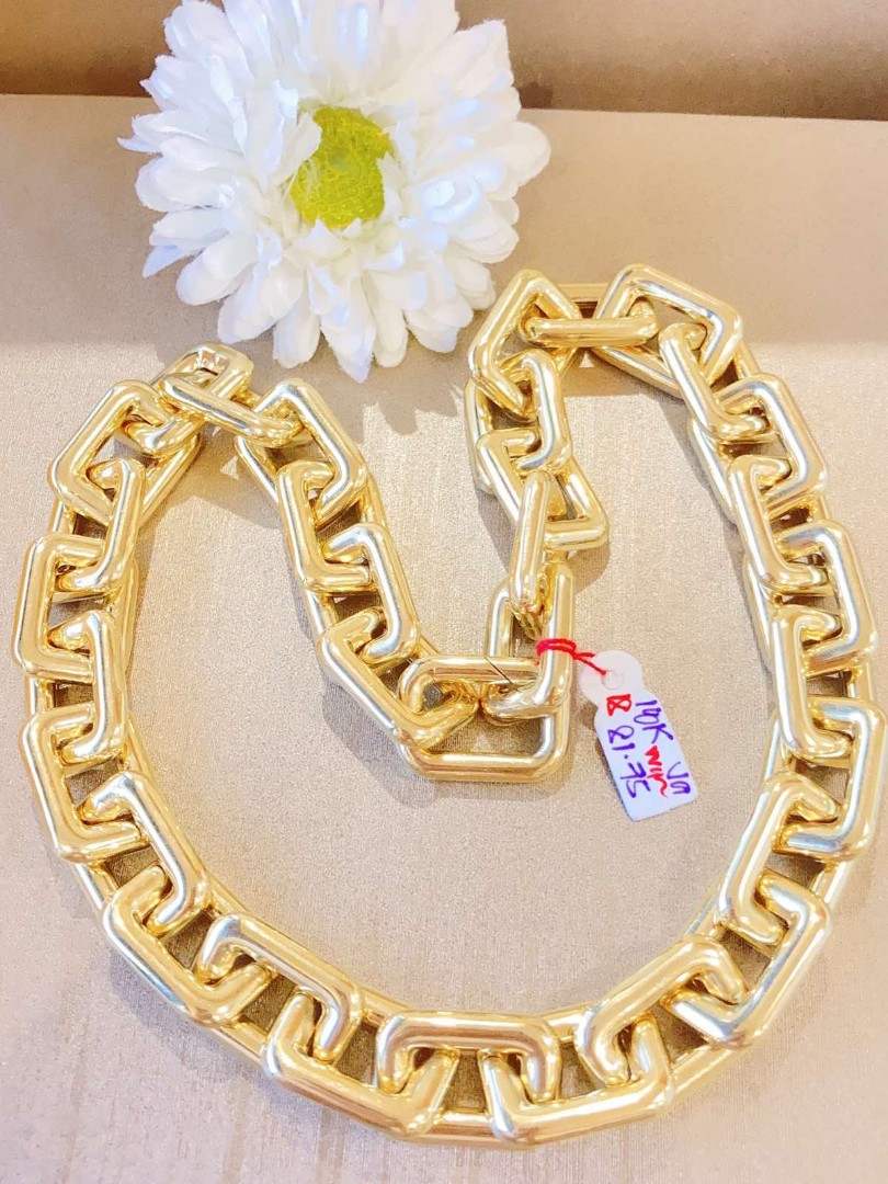 Bottega Necklace 18k Gold, Women's Fashion, Jewelry & Organizers