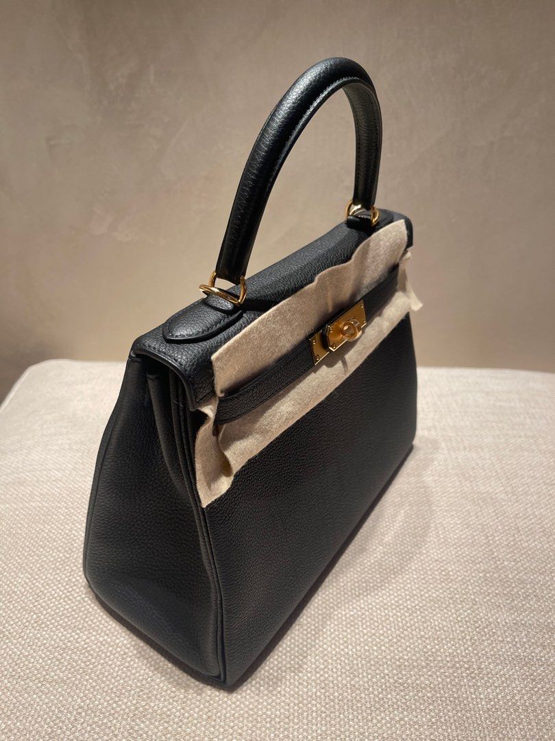 Hermes Kelly Mini Bag Togo Leather Gold Hardware In Black