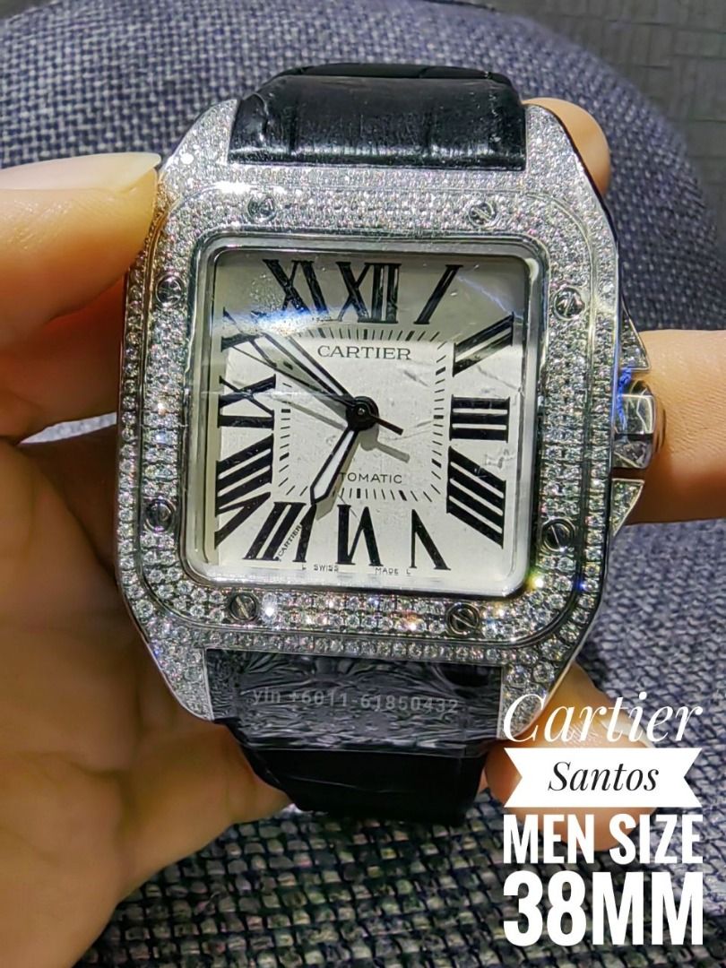 Cartier Santos Setting diamond 38mm Full Set 2017 year