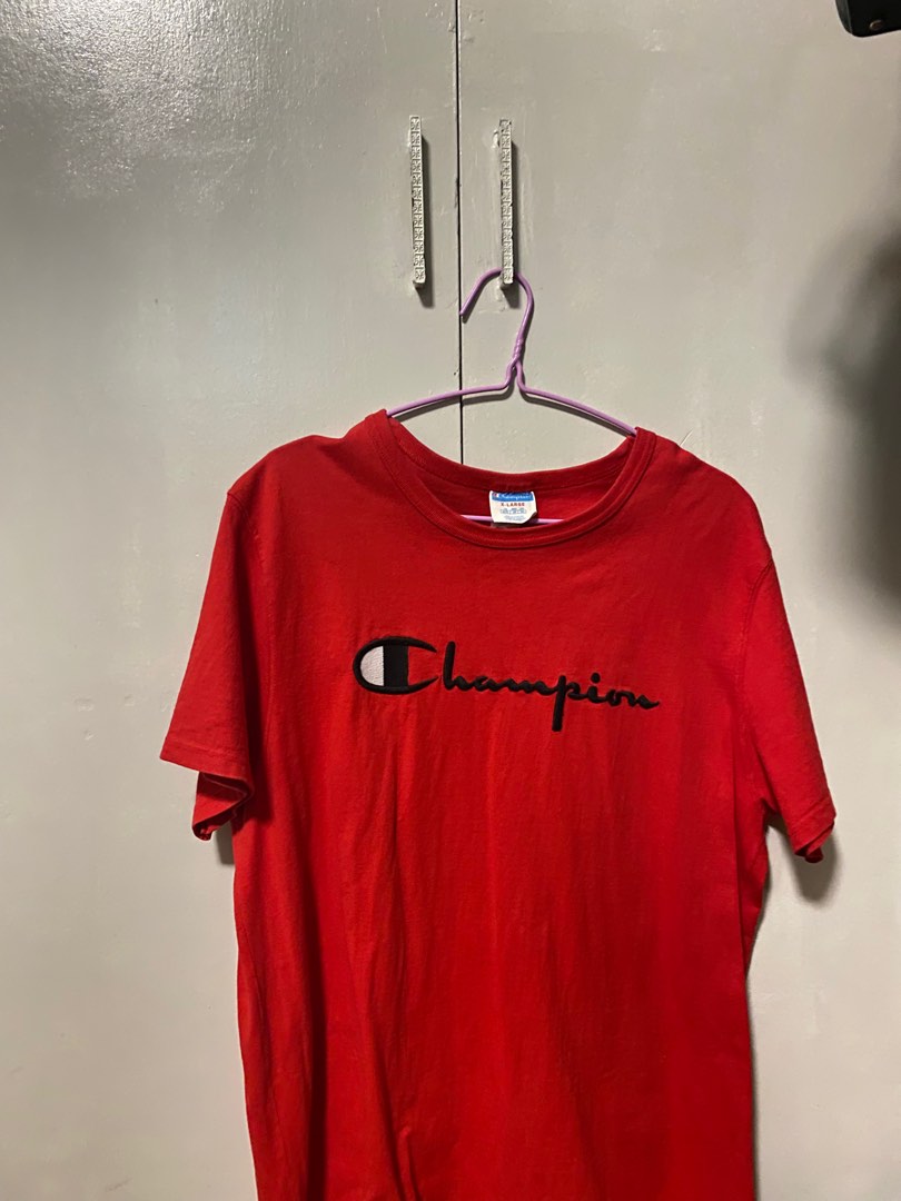 All red champion online shirt
