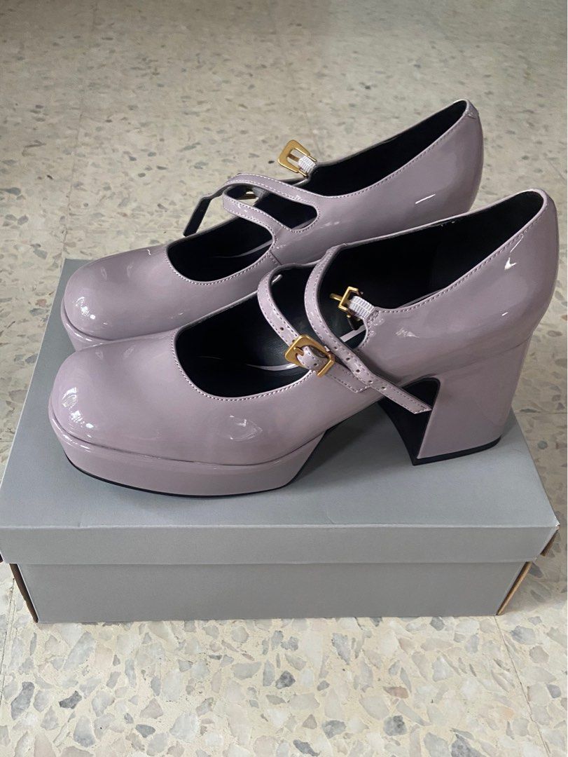 Grey mary jane heels online