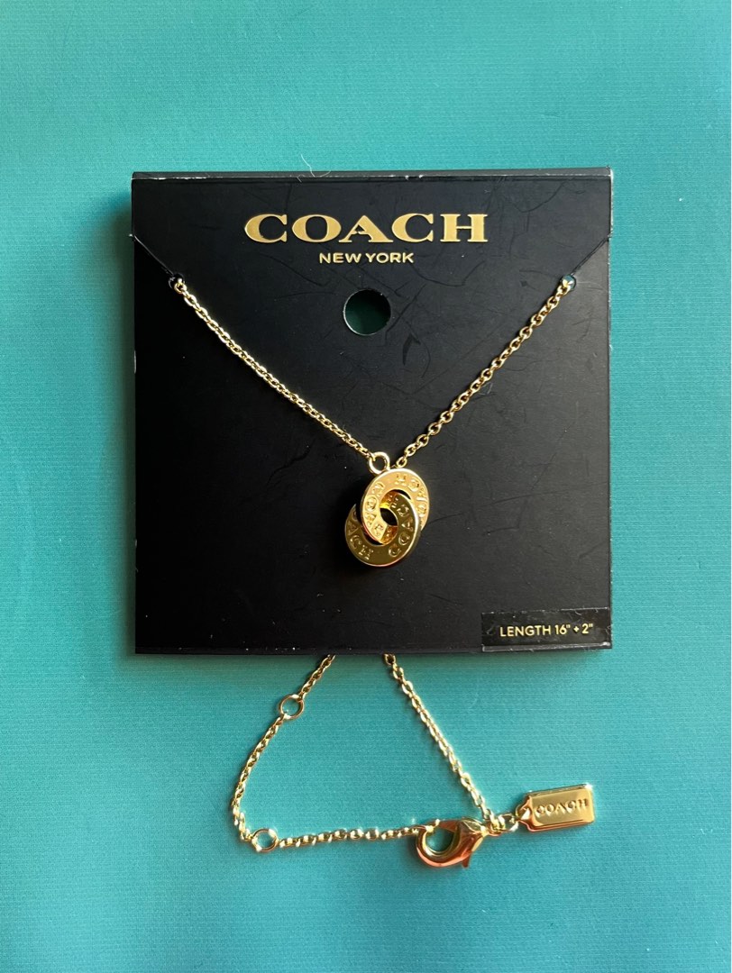 Interlocking open circle pendant sales necklace coach