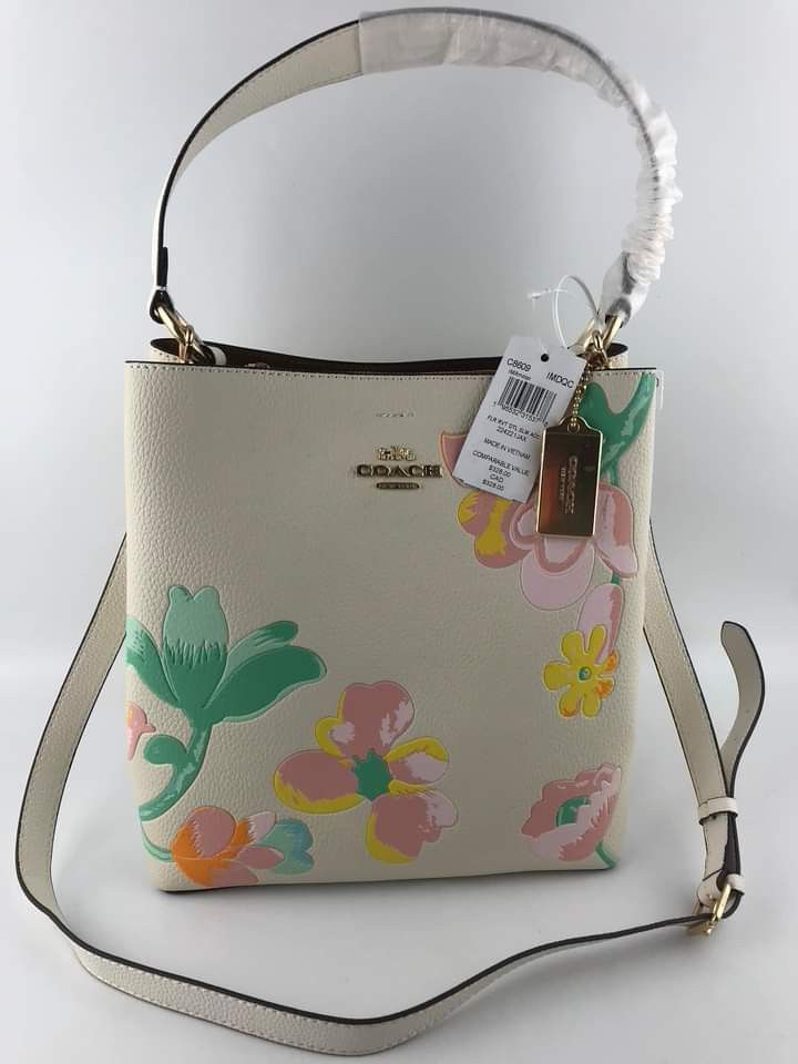Coach bag clearance white with flowers