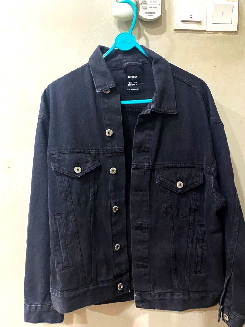 Oversized denim best sale jacket cotton on