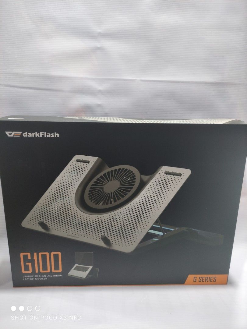 DARK FLASH G100 LAPTOP COOLER (Category: Laptops & Notebooks) located in Makati City. Submitted by yomyom_onlineshop (Listing ID 1195886537, Image 1). Description: For Sale Only Brandnew Sealed No To trade/SWAP Delivery within the day Taguig Market Market Can book Via lalamove Less Time Less Effort Cod,Gcash,Banktransfer.