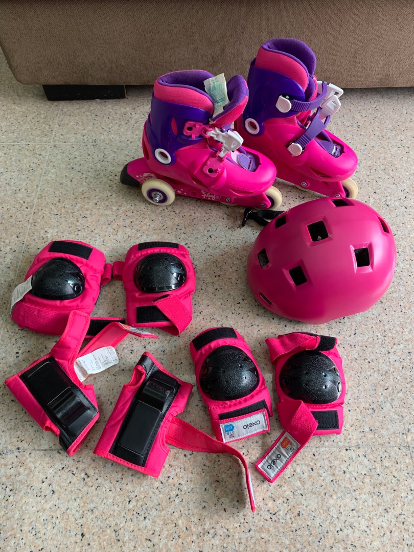 Decathlon Rollerblades, Helmet, Wrist, Knee & Elbow Guards, Sports