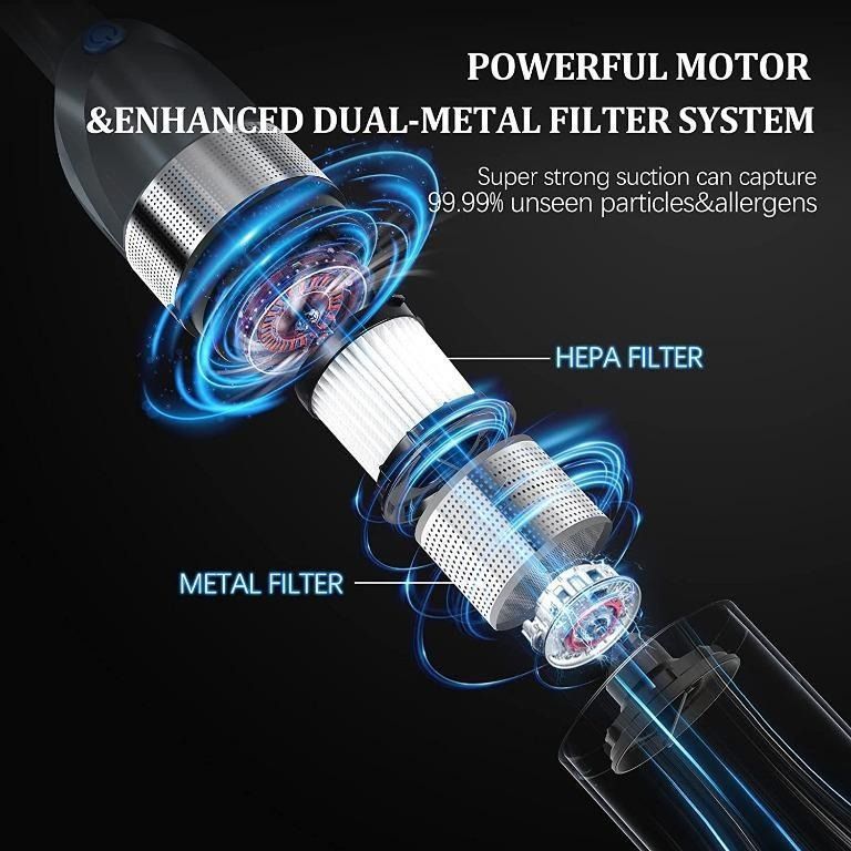 Dennov Cordless Handheld Vacuum Cleaner, 2600mAh Long Runtime 6500Pa